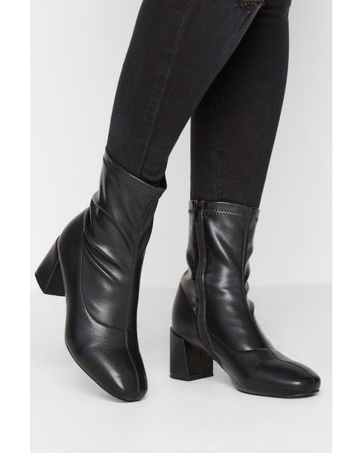 Yours Black Wide Fit & Extra Wide Fit Square Toe Boots