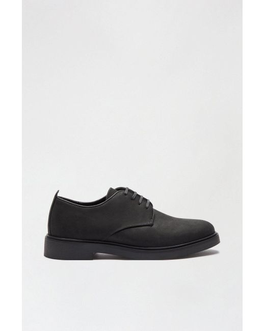 Burton Black Leather Derby Shoes for men