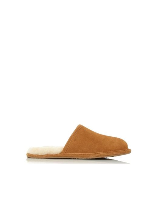 Dune Brown 'frosty' Suede Slippers for men