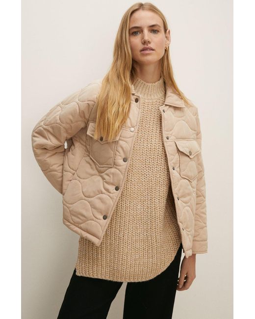 Oasis Natural Quilted Popper Jacket