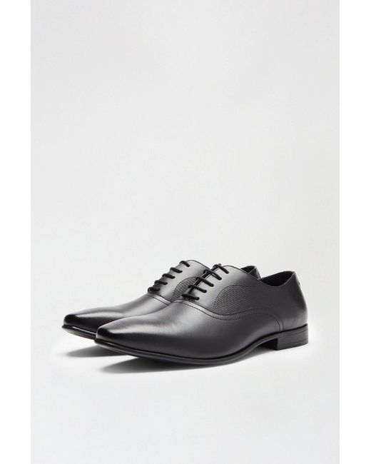 Burton Black Leather Oxford Shoes for men