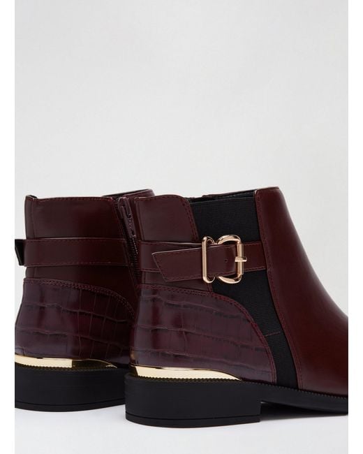 Dorothy Perkins Purple Oxblood Mila Ankle Boots