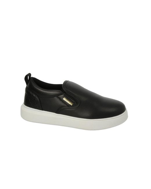 ELLE Sport Black Twin Gusset Slip On Trainer, With Quiiled Heel Counter