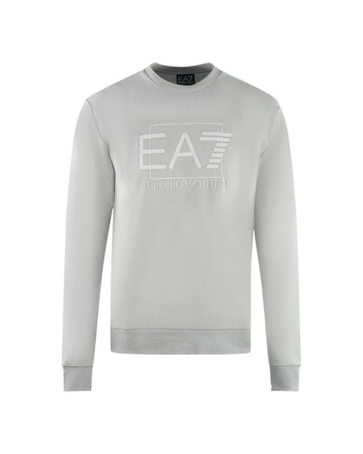 EA7 Gray Box Logo Oyster Mushroom Sweatshirt for men