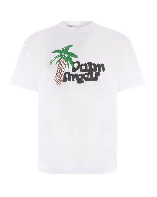 Palm Angels Sketchy Logo Classic Fit White T-shirt for men