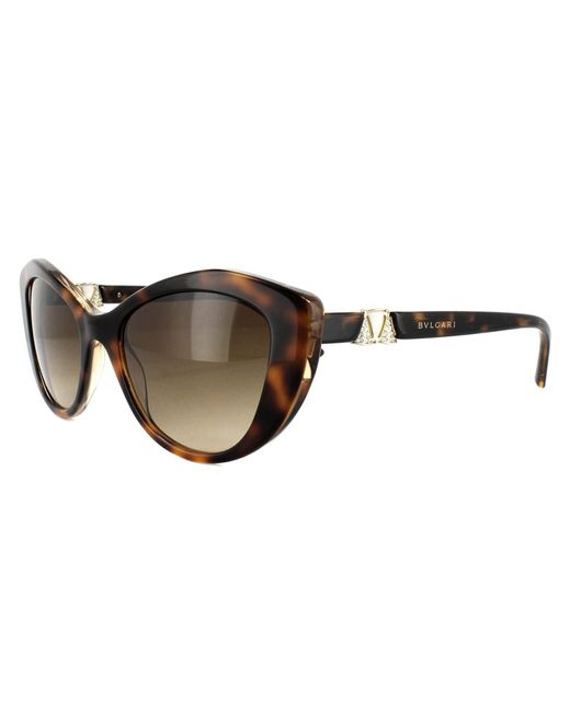 BVLGARI Cat Eye Havana Brown Gradient Sunglasses