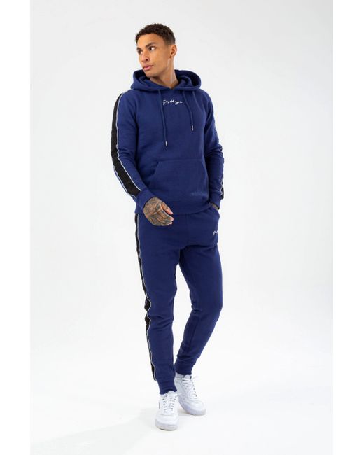 Hype Blue Ilford Scribble Hoodie & Joggers Set for men