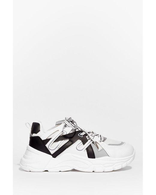 Nasty Gal White In And Out Contrasting Chunky Sneakers
