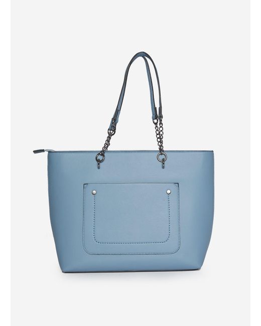 Dorothy Perkins Blue Pocket Chain Shopper Bag