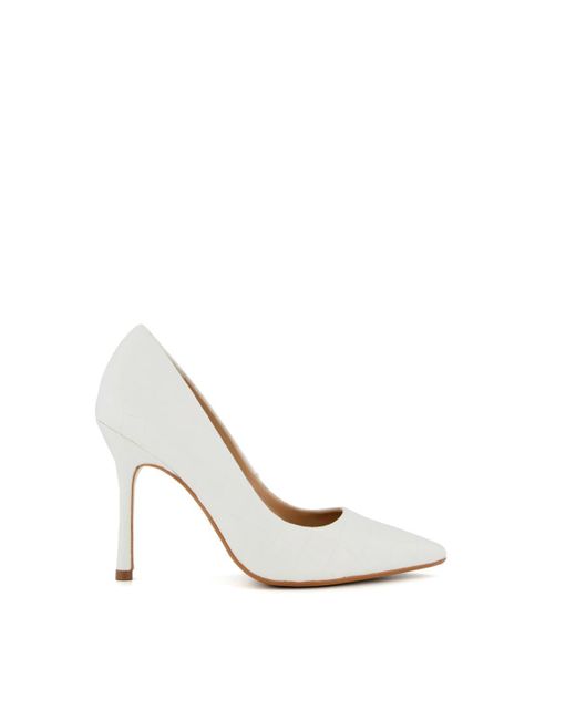 Dune White 'belaire' Leather Court Shoes