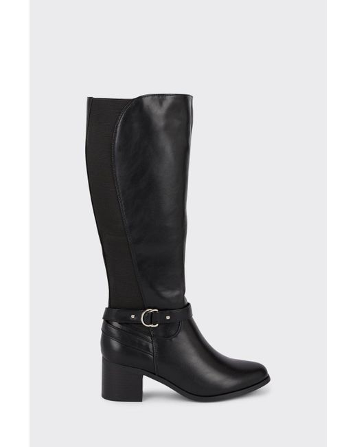 Wallis Black Harmony Ankle Strap Detail Knee High Boots