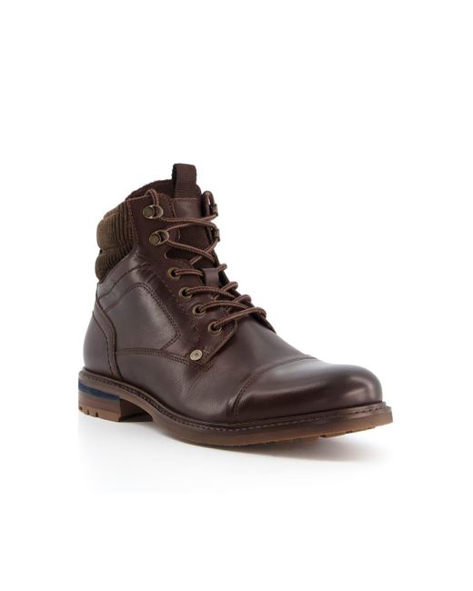 Dune Brown 'candor' Leather Smart Boots for men