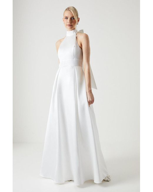 Coast White Bow Back Halterneck Full Skirted Wedding Dress
