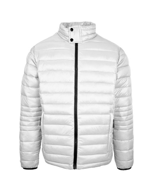 Philipp Plein Gray Plein Sport Plain Padded White Jacket for men