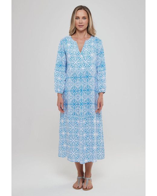 Adini Blue Rani Print Vera Dress