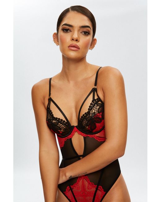 Ann Summers Red Rouge Noir Crotchless Body