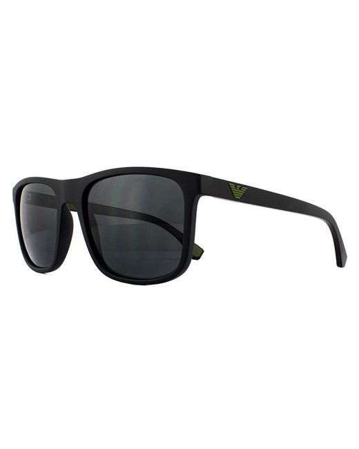 Emporio Armani Square Matte Black Grey Gradient Sunglasses for men