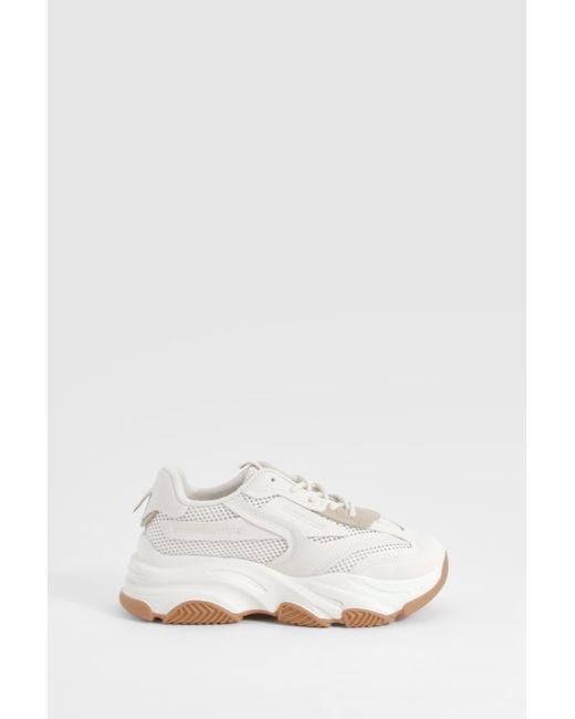 Boohoo White Chunky Lace Up Trainers