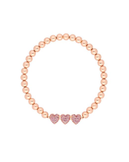 Lipsy Black Rose Gold Plated Micro Pave Pink Stretch Bracelet - Gift Boxed