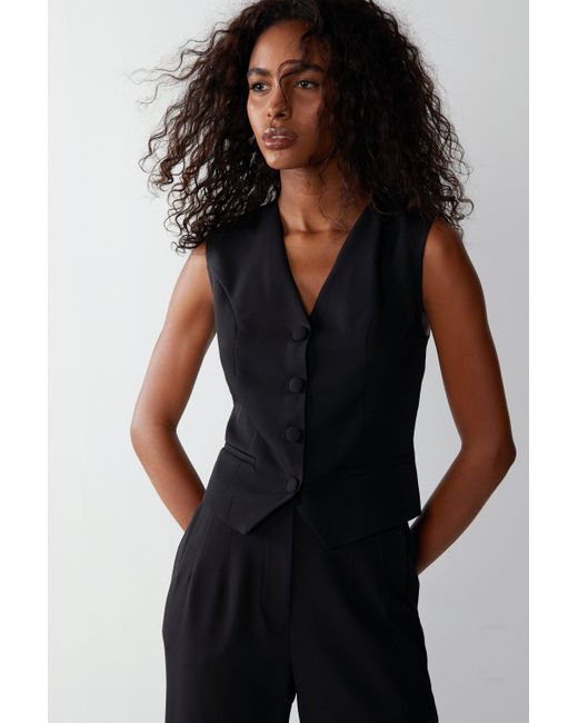 Warehouse Black Premium Tailored Waistcoat