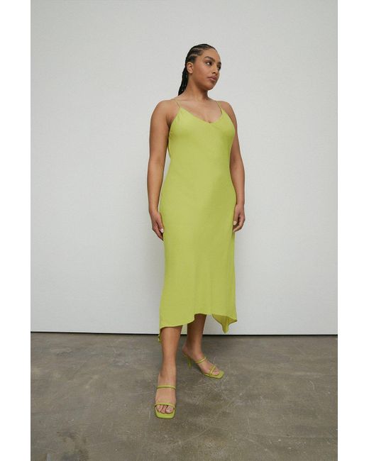 Warehouse Green Plus Size Slip Maxi Dress