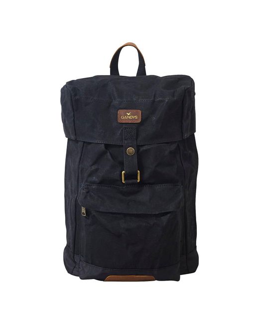 Gandys Blue Black Konark Waxed Cotton Backpack