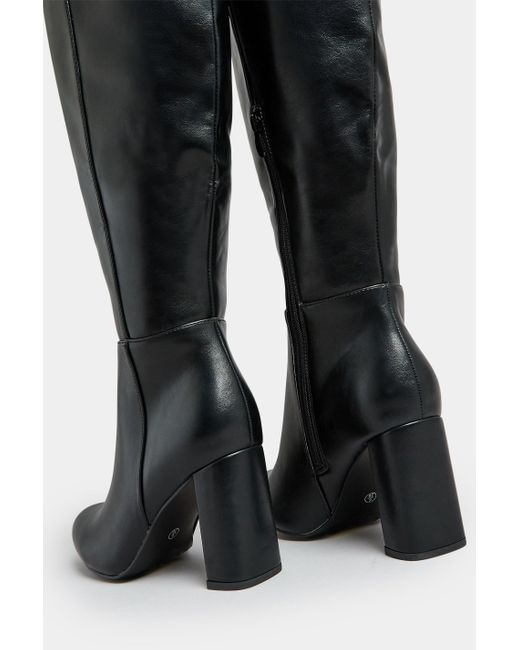 Yours Black Wide & Extra Wide Fit Heeled Knee High Boots