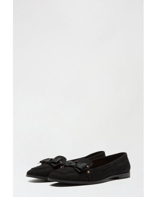 Dorothy Perkins Black Leatrice Bow Loafer