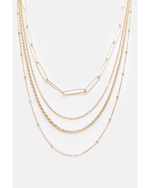 Karen Millen Black Gold Plated Layered Chain Mix Necklace
