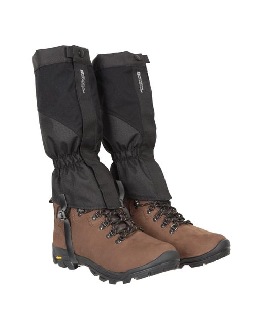 Mountain Warehouse Black Highland Gaiters Waterproof Full Zip Hook & Loop Studs Boots for men