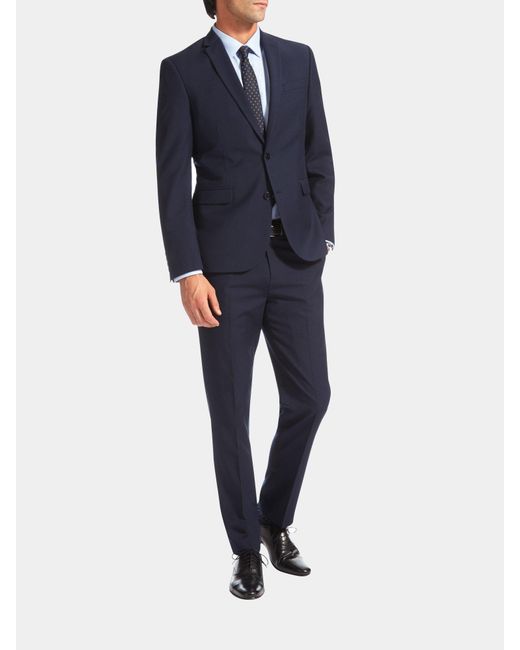 Burton Blue Navy Essential Slim Fit Suit Jacket for men