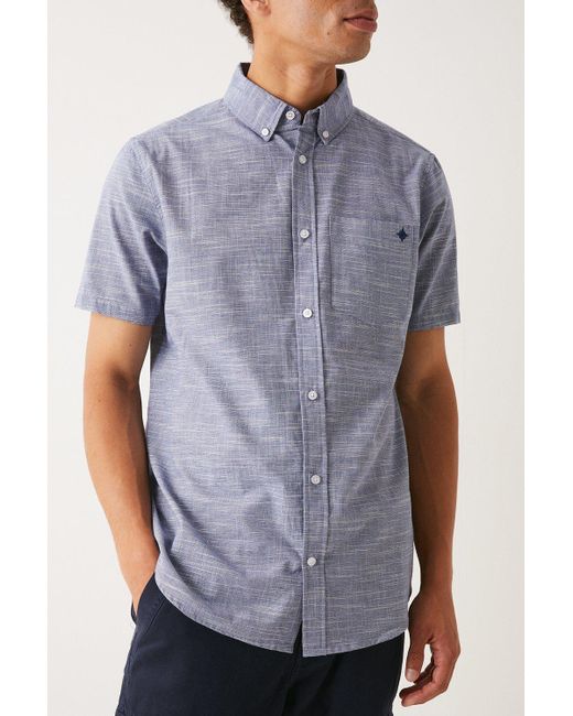 MAINE Gray Slub Textured Shirt for men