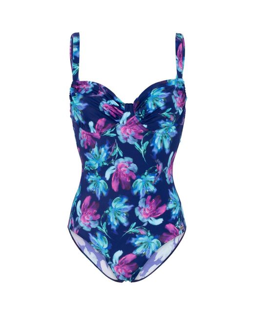 Fashy Blue Floral Adjustable Swimsuit - Navy/purple