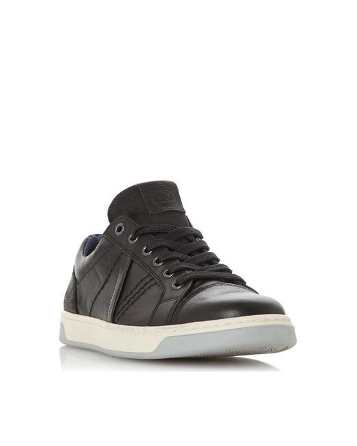 Dune Black 'timber' Leather Trainers for men