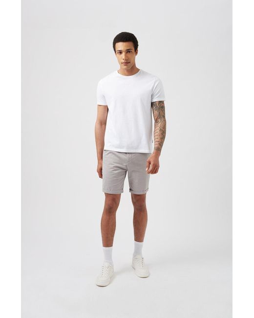 Burton White Grey Subtle Stripe Shorts for men