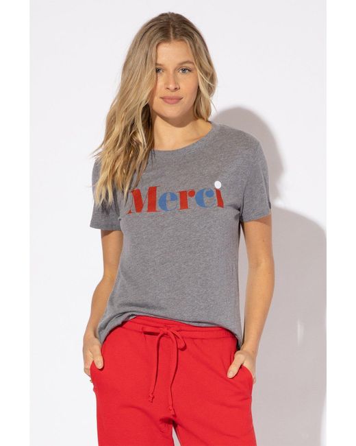 Sub_Urban Riot Red Merci Womens Loose Slogan T-shirt