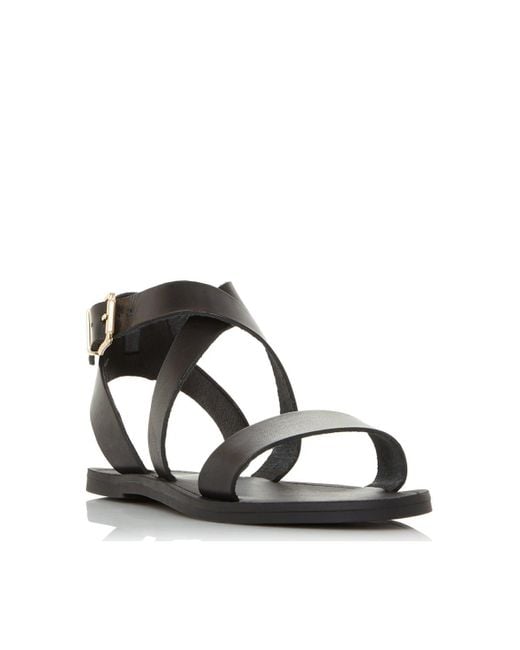 Dune White Wide Fit 'leelah Leather Sandals