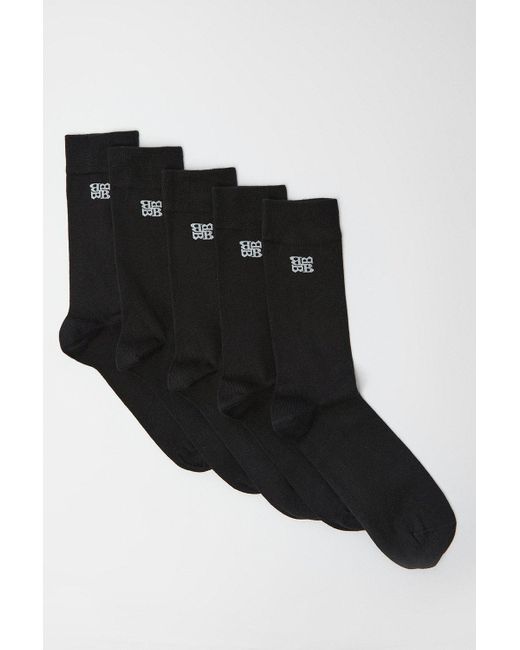 Burton Black 5 Pack Plain Socks for men