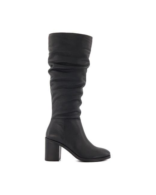 Dune Black 'truce 2' Leather Knee High Boots