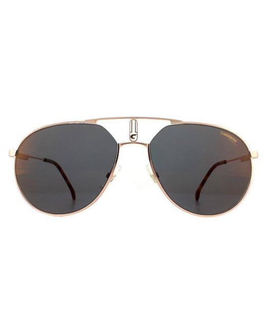 Carrera Gray Aviator Gold Copper Grey Bronze Mirror Sunglasses