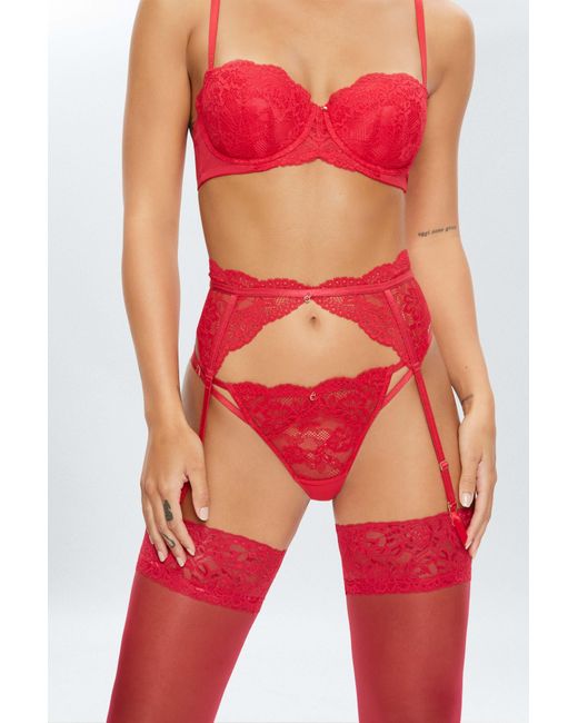 Ann Summers Sexy Lace Planet Suspender Belt in Red