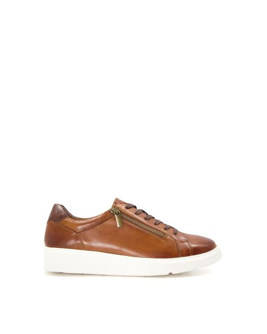 Dune Brown 'tribute 2' Leather Trainers for men