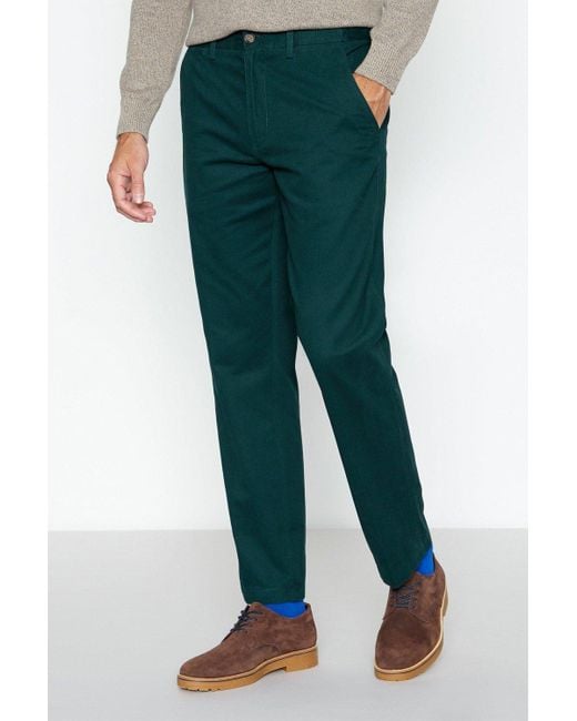 MAINE Green Regular Fit Cotton Chino Trouser for men