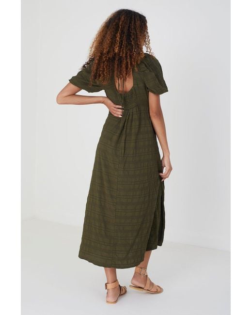 Brave Soul Green 'addison' Puff Sleeve Maxi Dress