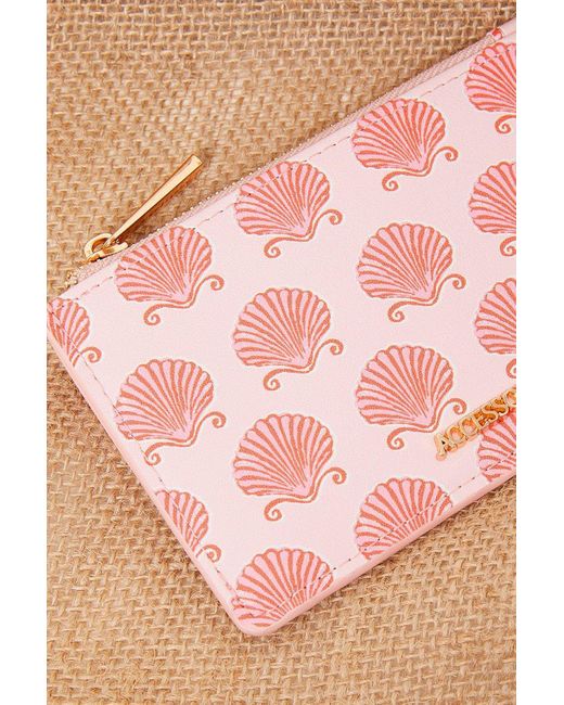 Accessorize Pink Shell Print Cardholder