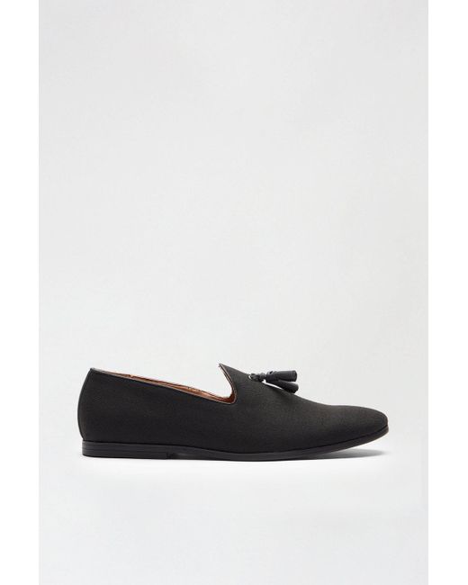 Burton White Black Tassel Loafers for men