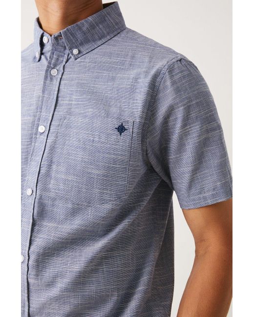 MAINE Gray Slub Textured Shirt for men