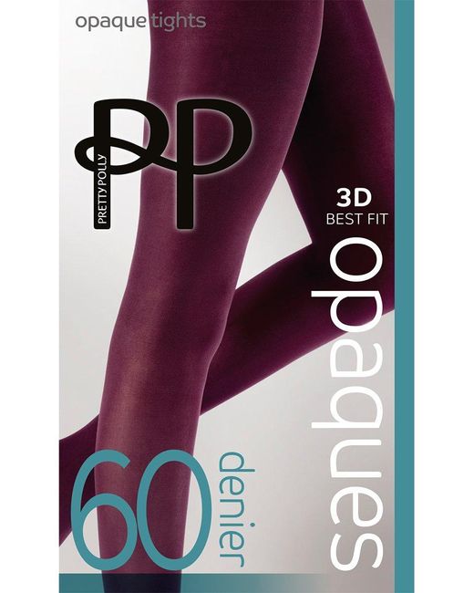 Pretty Polly Purple Premium Opaques 60 Denier 3d Tights
