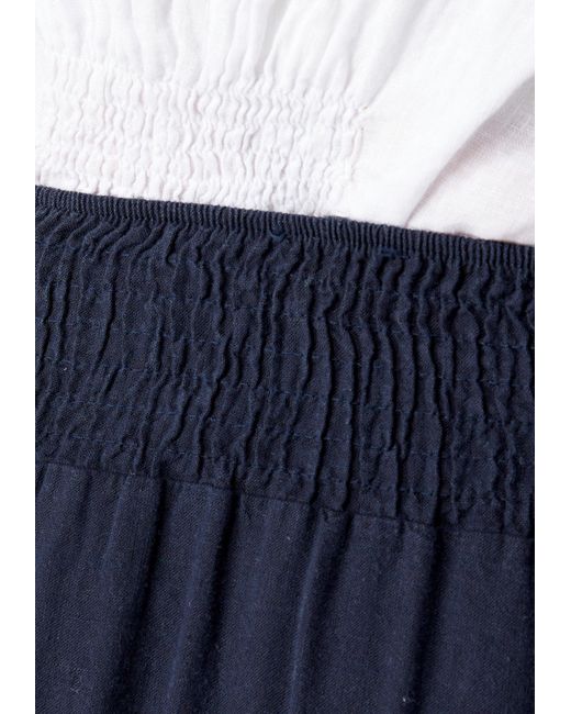 Luca Vanucci Blue Linen Mix Skirt With Pocket Detail