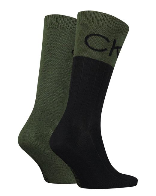 Calvin Klein Black 2 Pack Colourblock Sock for men